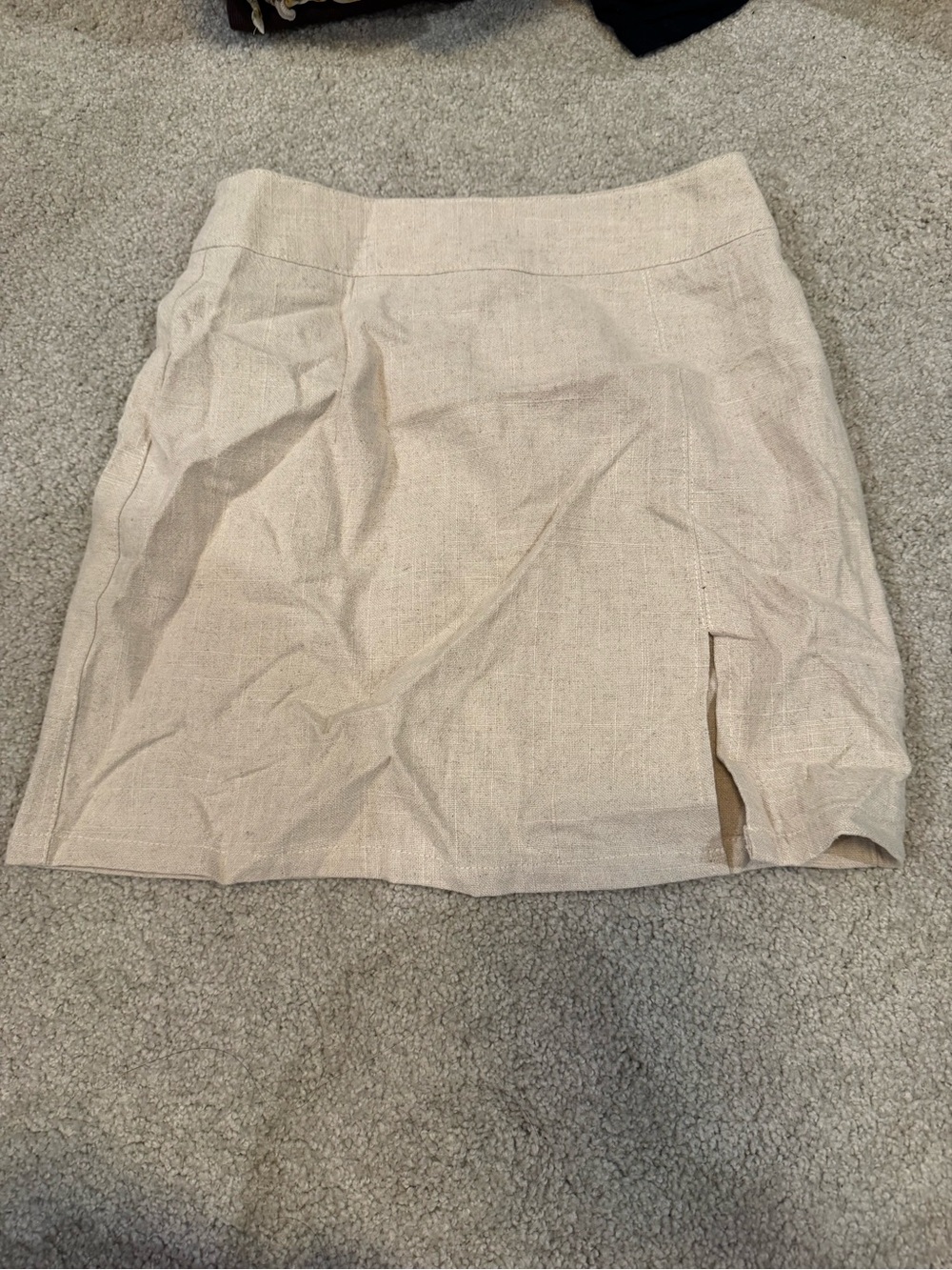 NWT Lioness Classic Cream Linen-Blend Mini Skirt